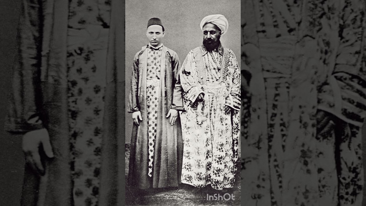⁣A Meccan slaveowner (right) and his Circassian slave, 1888