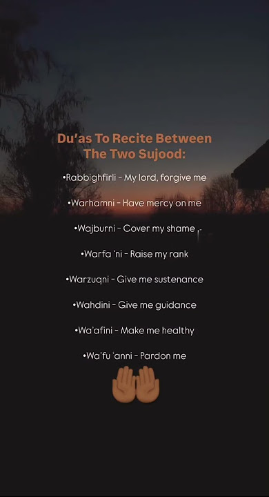 BEST DUAS TO SAY BETWEEN SUJ’UUD 🤲🏾☪️❤️ #shorts #islamicprayer #dua #islam #islamicvideo