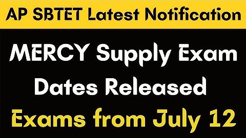 AP SBTET Latest Notifications MERCY Exam Dates Released