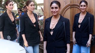 Ohh Wow Bebo In B₹A 😱 Kareena Kapoor Flaunnts Her Cle@vage In Black B₹A With Open Blazer At Malaika