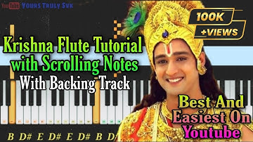 Krishna flute on piano | Easy tutorial | Mahabharat | Star plus | SvK