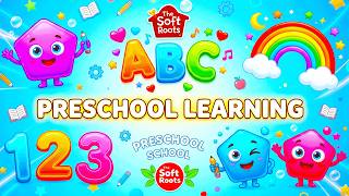 Preschool Learning activities for 3 year olds at home | Learn ABC Phonics Shapes Numbers Colors 🌈