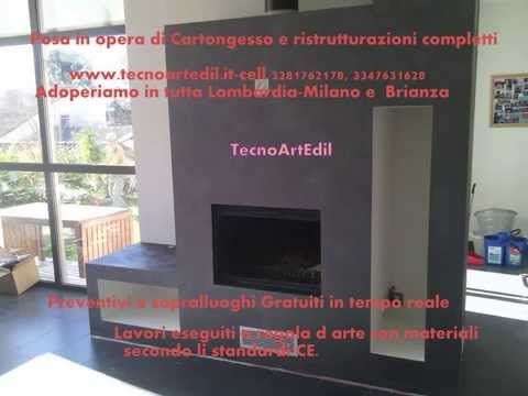 Camino in cartongesso milano rivestimento termocamino youtube Decorazione camino Rivestimento