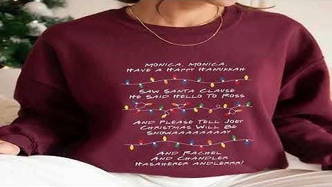 Thumbnail of Friends Inspired Holiday Crewneck Sweatshirt Phoebe's Song Shirt Merry Christmas Sweater U