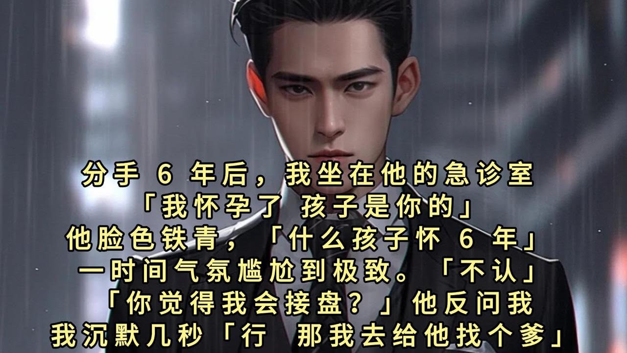 分手 6 年后，我坐在他的急诊室。我怀孕了，孩子是你的。他脸色铁青，什么孩子怀 6 年？一时间气氛尴尬到极致。不认？你觉得我会接盘，他反问我。我沉默几秒行那我去给他找个爹。九个月后他恶狠狠拽着主刀医生