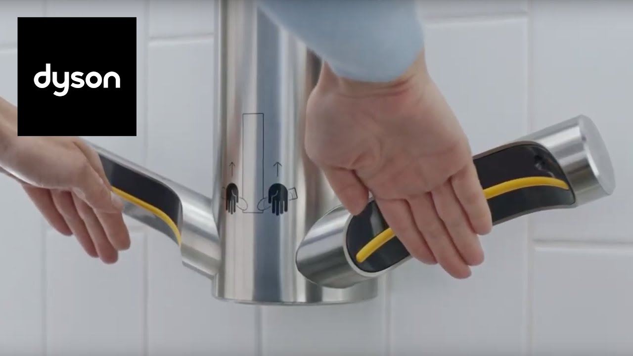 Dyson Airblade™ hygienic hand drying with HEPA purified air.