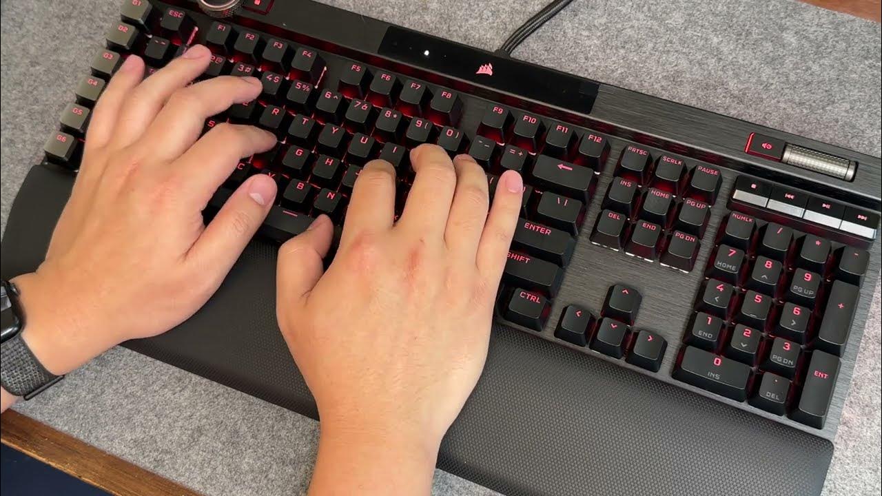 Corsair K100 Keyboard Typing Test (OPX Optical) YouTube