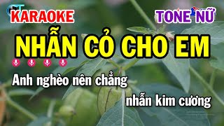 Karaoke Nhẫn Cỏ Cho Em Tone Nữ ( Bm ) Nhạc Sống Hay || Siêu Thị Karaoke