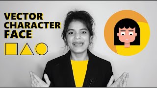 How To Create Flat Character Face With Shapes l Vector Art l Illustrator l Dua Syed l #designkhana