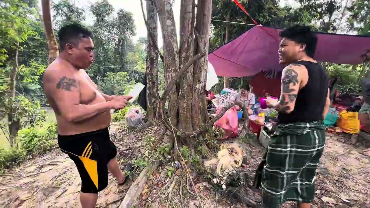 Waktu pagi di hutan.kita bakar ikan dan ayam.sambil minum air tapai👍👍🫡🫡