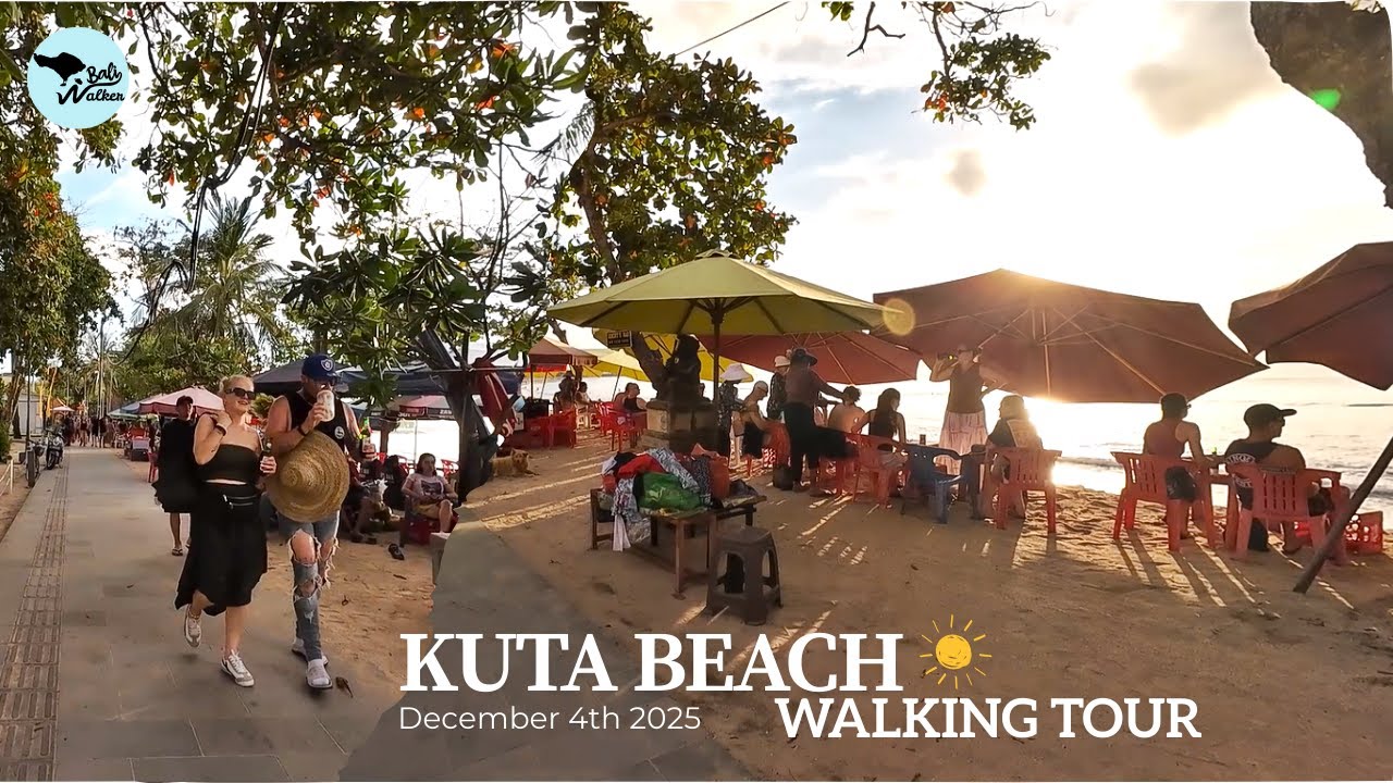 Amazing Sunset and Beautiful Weather in Kuta Beach Bali Today | Virtual Walking Tour Kuta Bali