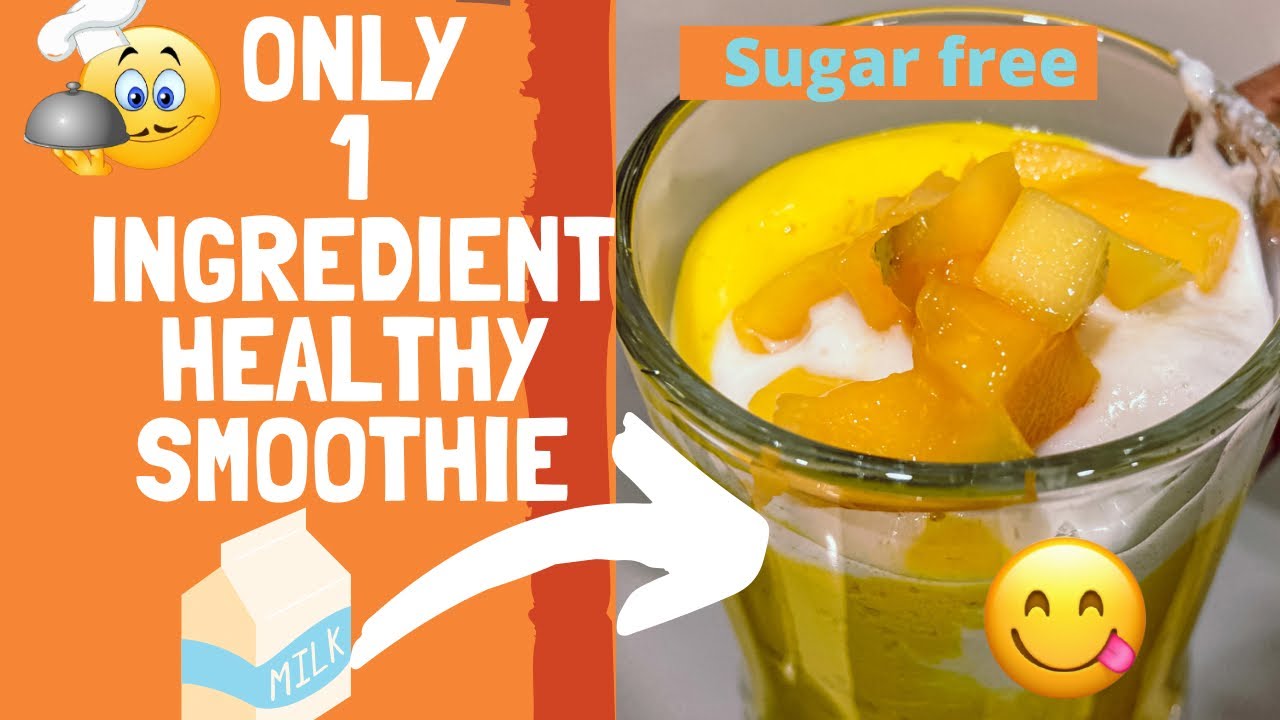 Quick Healthy Mango Smoothie in 30 seconds 😋😋🥭 | Sugarfree Dessert recipe in Hindi 😋 | Mango 🥭
