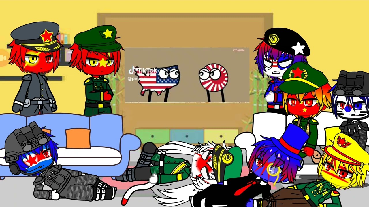 Countryhumans react to Kháng chiến chống Mỹ cứu nước ( Viet Nam War ) 🇻🇳🇺🇸 Gacha club P1