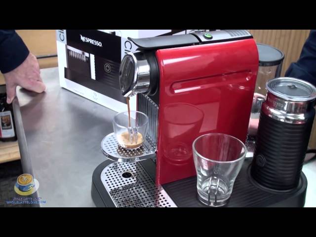 Nespresso CitiZ in Red Aeroccino Plus - YouTube