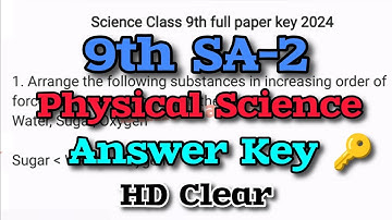 9th 💯Answer key Physical SCIENCE SA-2 💯Real Question Paper 2023-2024 | 9th 💯SA-2 Science Paper #SA2