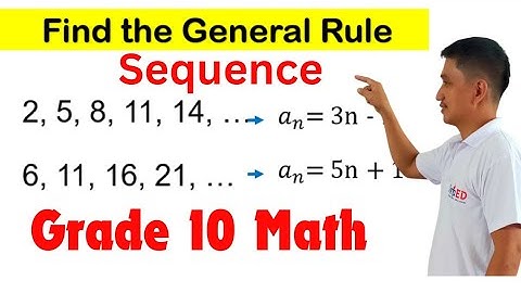 Math 10 Find the general rule or nth term of a sequence #math10 #sequence #generalrule #nthterm