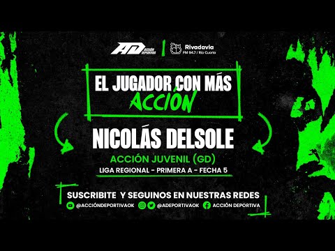 El jugador con más Acción de la fecha 5: Nicolás Delsole Acción Juvenil (GD)