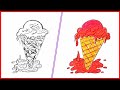 Ice Cream Drawing | Ice Cream Drawing With Colour | Draw an Ice Cream Cone