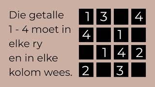 Wiskunde vir graad 3. Getalle 1, 2, 3 en 4