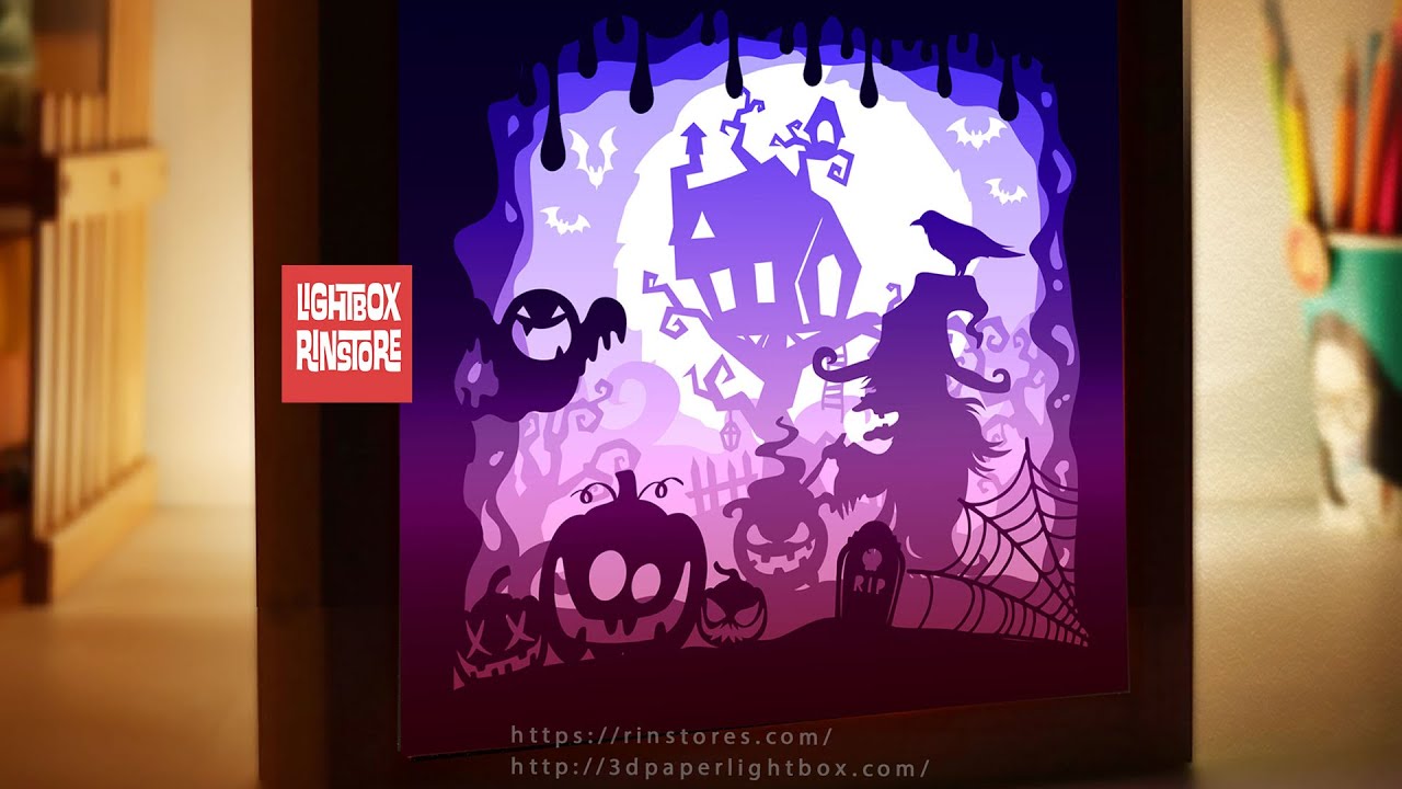 How to design Halloween Paper Cut Lightbox Template YouTube
