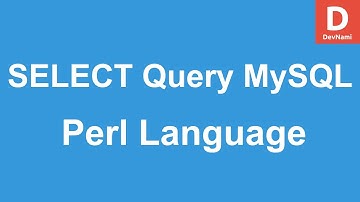 Perl Programming SELECT Query to Read MySQL Database