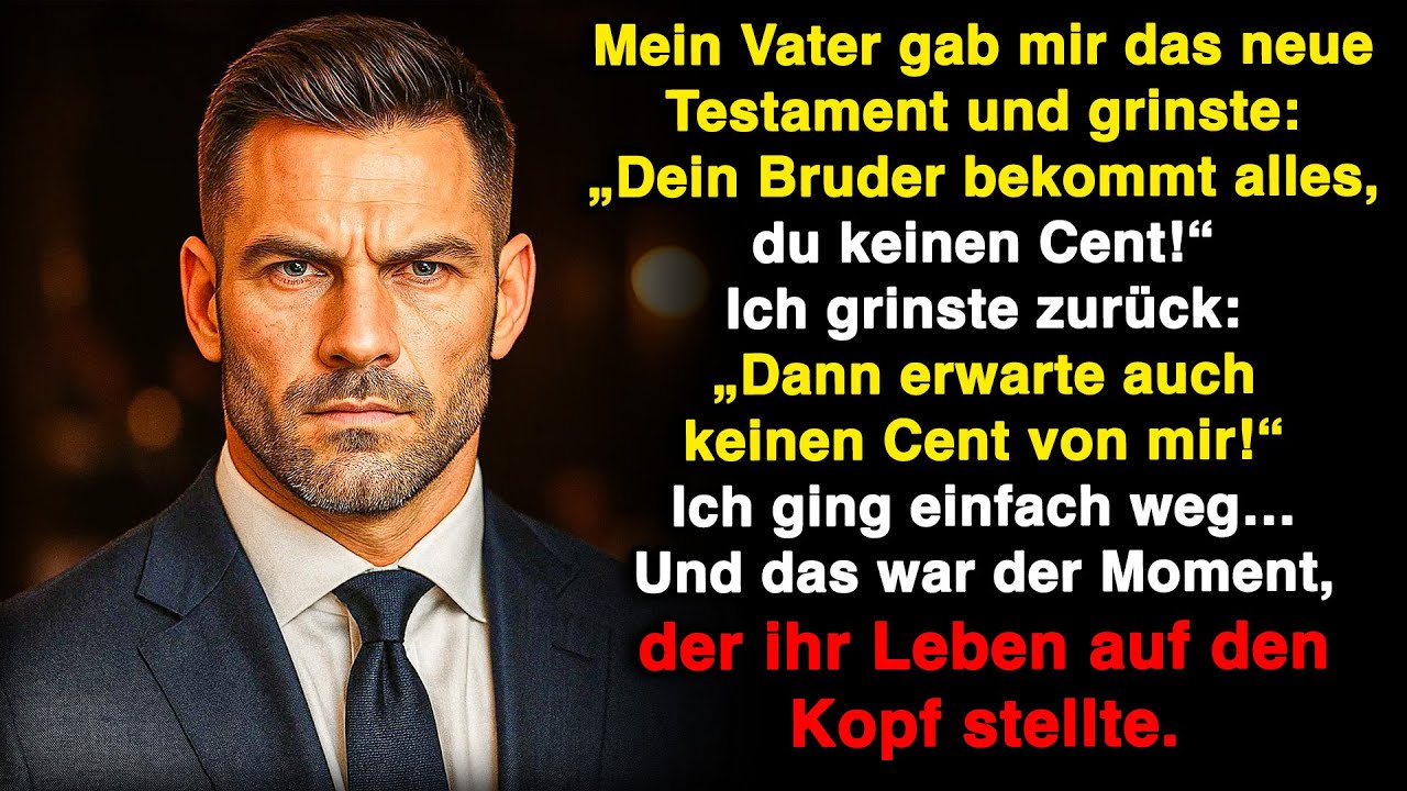 Mein Vater gab mir das neue Testament: „Dein Bruder erbt alles. Du bekommst keinen Cent.“