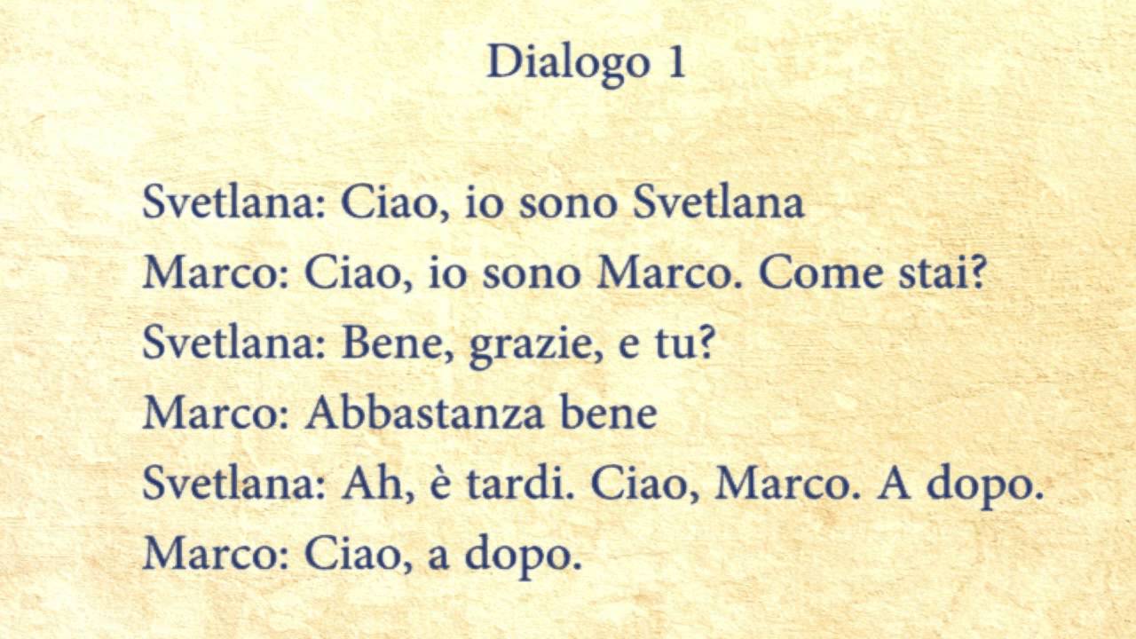 Итальянский Диалог Знакомство