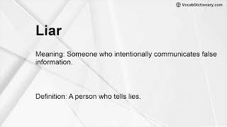 Liar Meaning