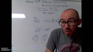 Algebra 1 Lesson 69- Combining Radical Expressions