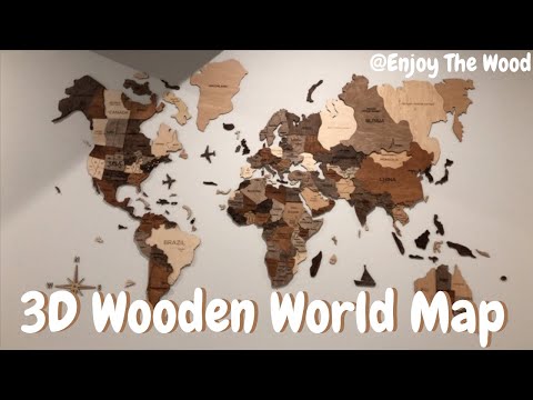 3D Wooden World Map Unboxing x Setup | Enjoy The Wood