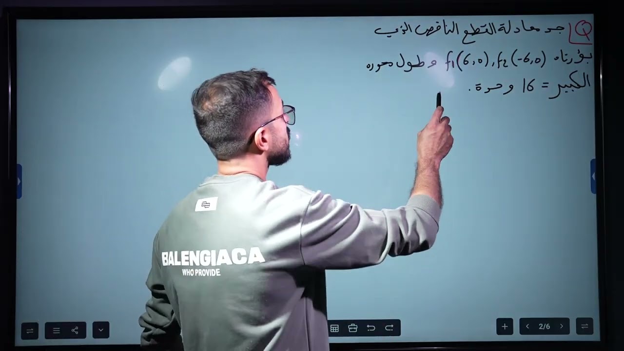 الفصل الثاني | القطوع المخروطية | القطع الناقص | المحاضرة 7