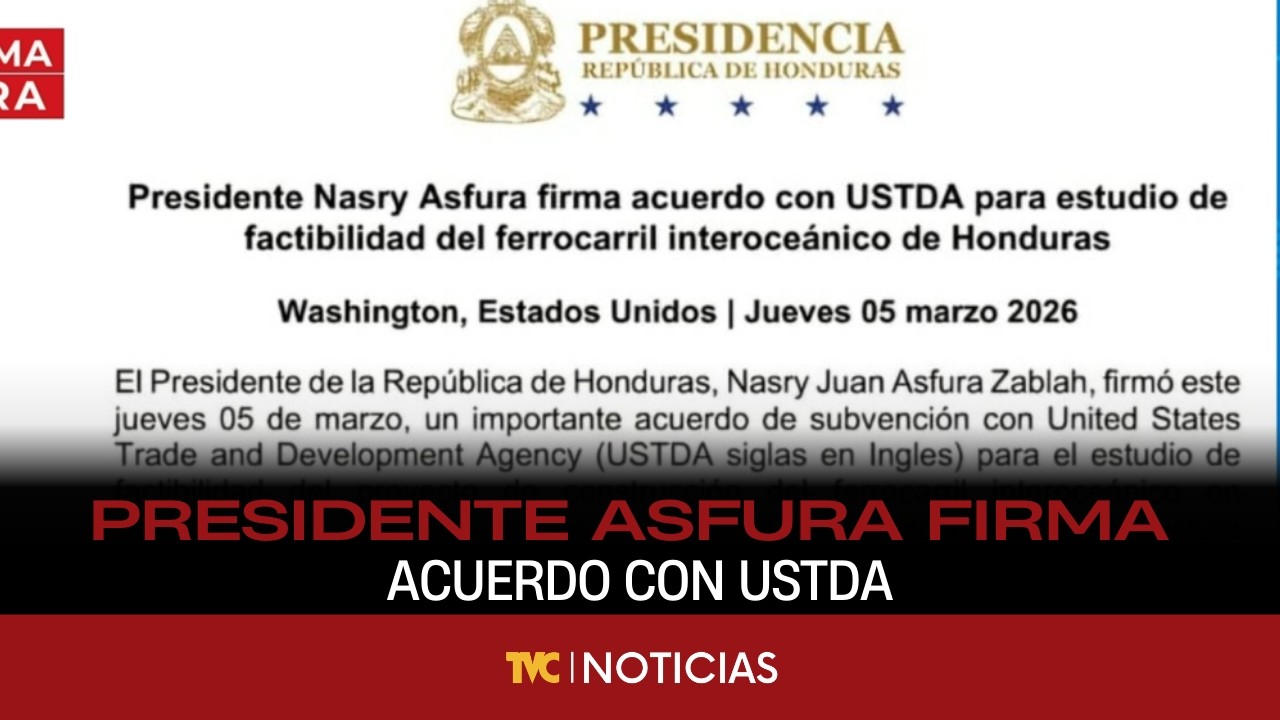 Presidente Asfura firma acuerdo con USTDA para estudio de factibilidad del ferrocarril interoceánico
