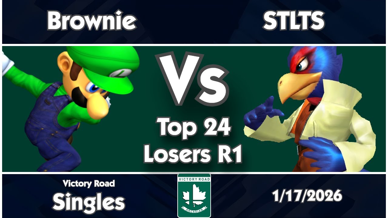 Victory Road - Brownie (Luigi) vs STLTS (Falco) Melee Singles Top 24 (Losers R1)