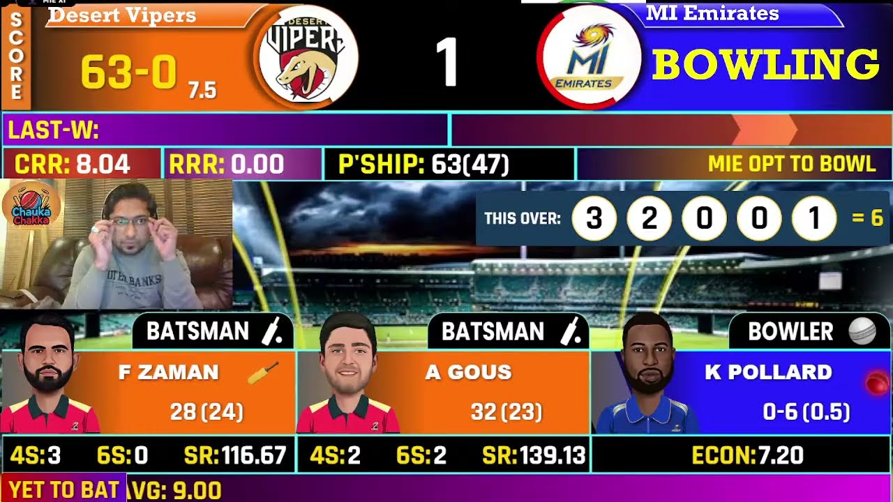 Desert Vipers Vs MI Emirates Qualifier 1 T20 Match | Live Score Analysis & Discussion | ILT20 2025