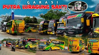 Ramai keluar masuk bus luragung di garasi PUTRA LURAGUNG SAKTI.