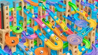 Marble Run ASMR – Colorful Racing Lanes & Tower Elevator Flow