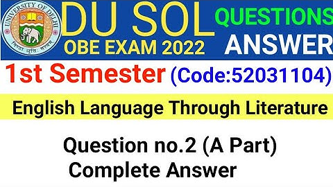 English Language Through Literature Q no.2 A OBE Answer | English Language Through Literature Answer