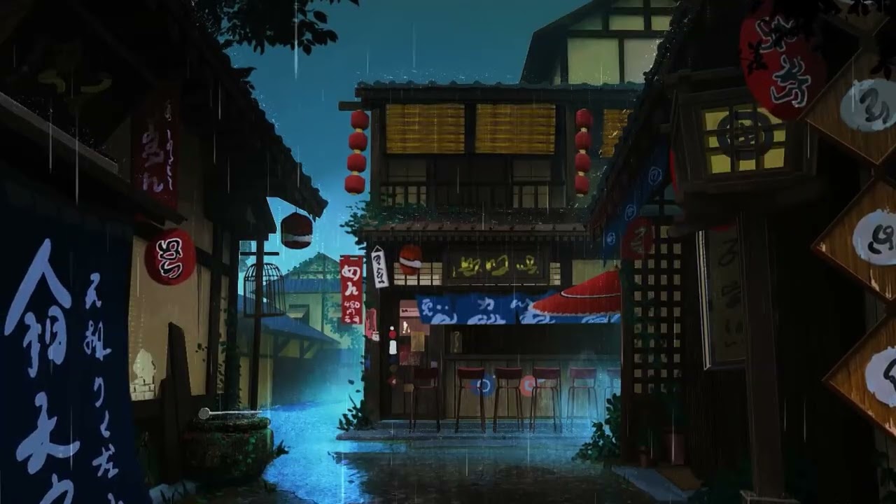 Japanese Countryside Market | Peaceful Rain ASMR Day Ambience for Sleep Study & Relaxation