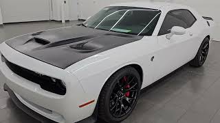 2016 DODGE CHALLENGER SRT HELLCAT AUTO LAGUNA LEATHER IVORY WHITE TRICOAT 4K WALKAROUND 14613Z