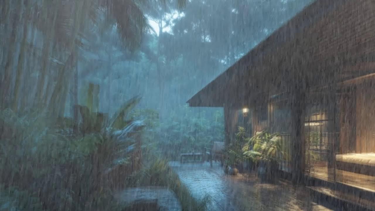 Heavy Rain and Thunderstorm at Night for Deep Sleep - Sleep Better All Night