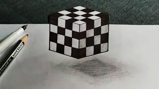 Floating 4Γ4 RUBIC CUBE - - - 3D Anamorphic illusion #rubiccube #3Dart