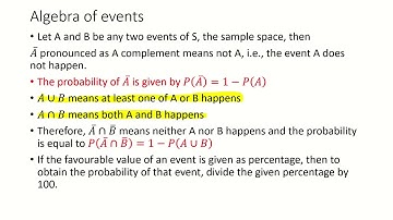Tutorial 3 || Probability || Probability problems using event algebra || Complementary events