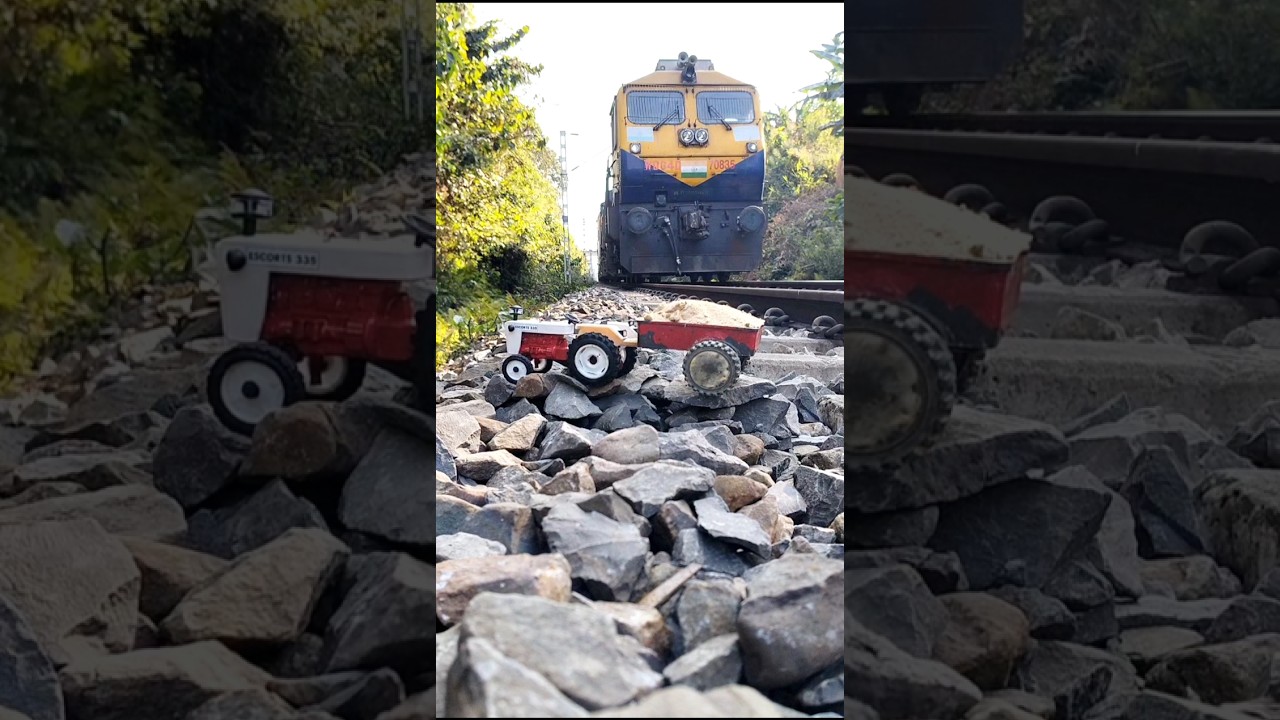 Поезд против трактора на железнодорожных путях 😨 | Реалистичная диорама