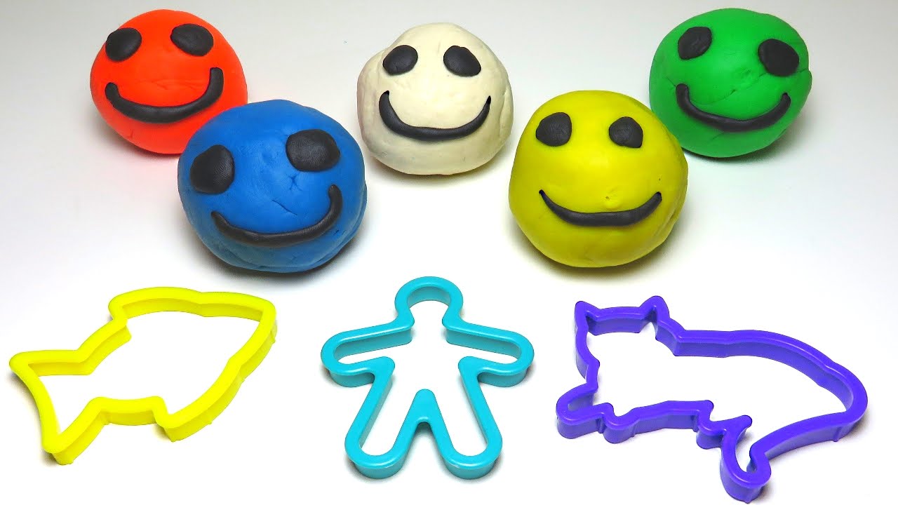 Smiley Face Play Doh Molds & Shapes Creative Video for Kids YouTube