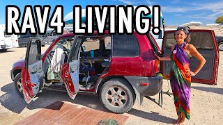 Woman Lives in a Toyota RAV4 FullTime! (Rig Tour)