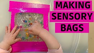 HOW TO MAKE SENSORY BAGS FOR BABIES | DIY SENSORY BAGS FOR BABIES | AT HOME SENSORY PLAY