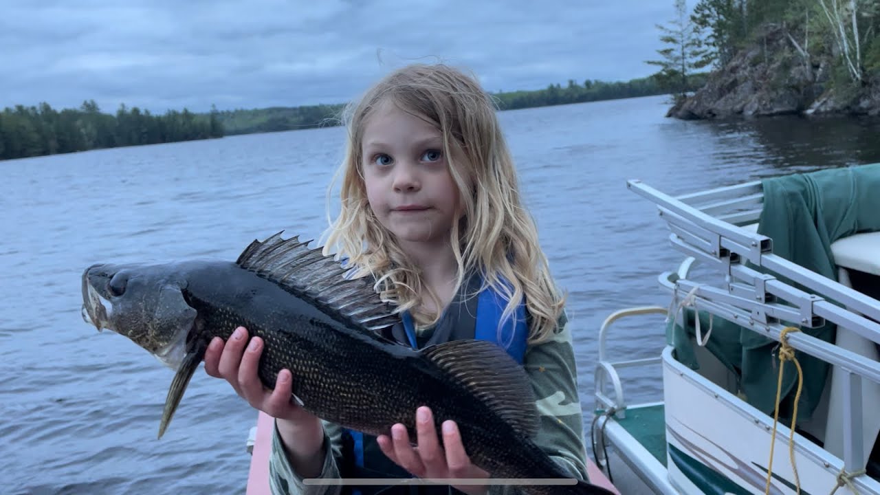 The Girls OUT-FISH DAD! Incredible Walleyes! Northern Minnesota near VOYAGEURS NATIONAL PARK
