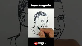 SATU GARIS menggambar KYLIAN MBAPPE #short #shorts #pialadunia #sepakbola #psg #menggambar #bola