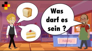 Learn German | Buy bread at the bakery | Simple dialog with subtitles