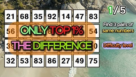 Find at least 1 pair! Find 3 pairs of identical numbers/Dementia Prevention Quizzes/Tests.204